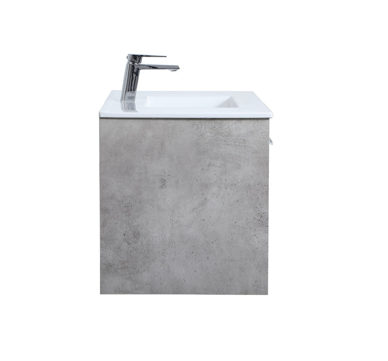 Elegant Lighting VF43036CG Single Bathroom Floating Vanity, Concrete Grey