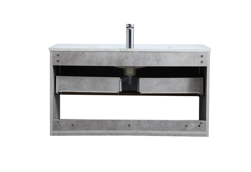 Elegant Lighting VF43036CG Single Bathroom Floating Vanity, Concrete Grey