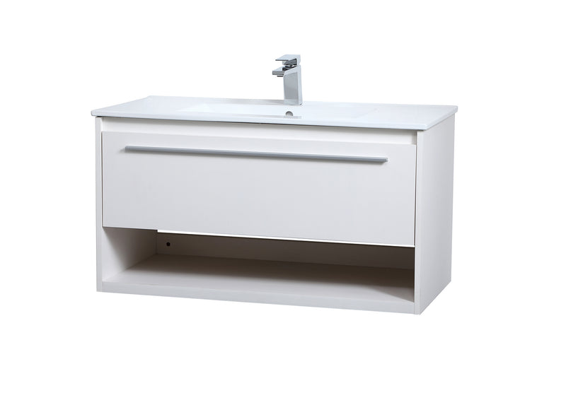 Elegant Lighting VF43036WH Single Bathroom Floating Vanity, White