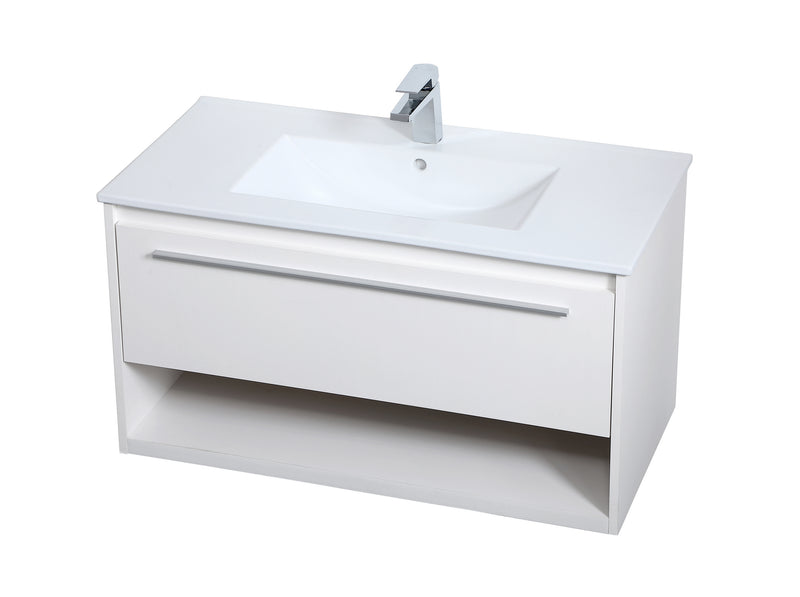 Elegant Lighting VF43036WH Single Bathroom Floating Vanity, White