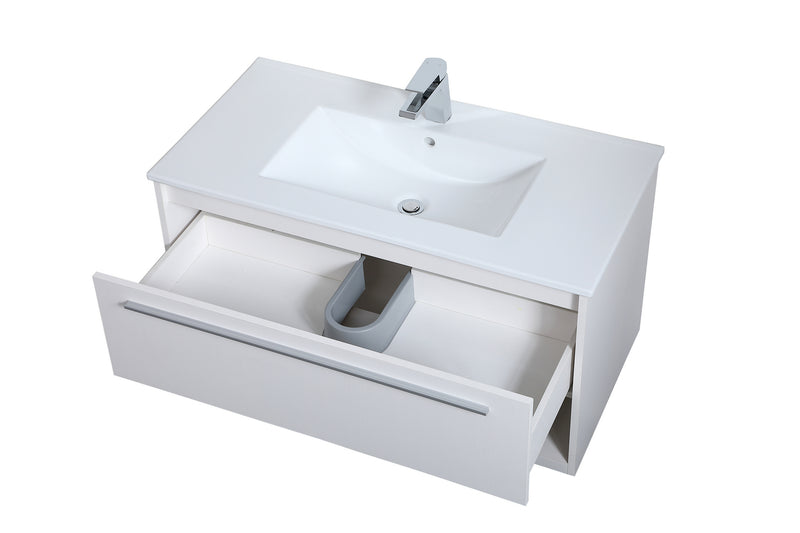 Elegant Lighting VF43036WH Single Bathroom Floating Vanity, White
