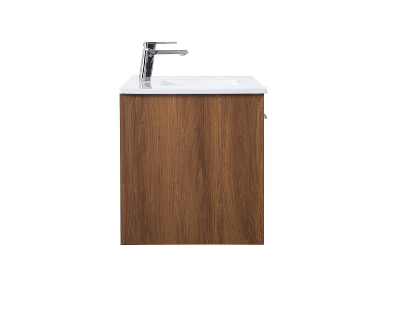 Elegant Lighting VF43040WB Single Bathroom Floating Vanity, Walnut Brown