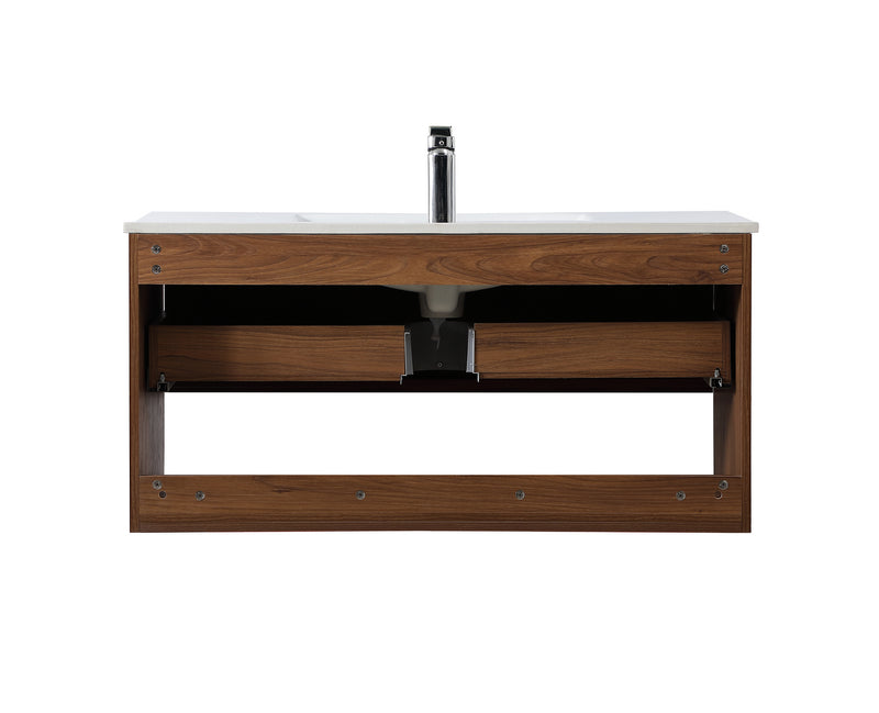 Elegant Lighting VF43040WB Single Bathroom Floating Vanity, Walnut Brown