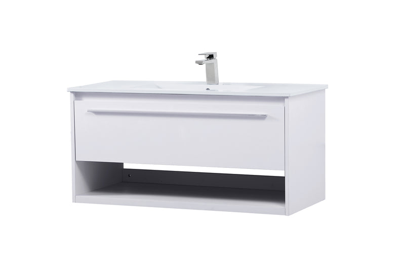 Elegant Lighting VF43040WH Single Bathroom Floating Vanity, White
