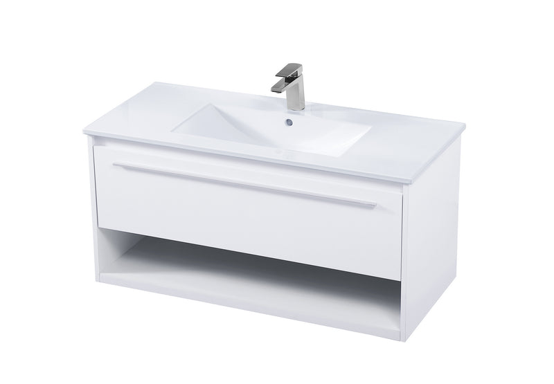 Elegant Lighting VF43040WH Single Bathroom Floating Vanity, White