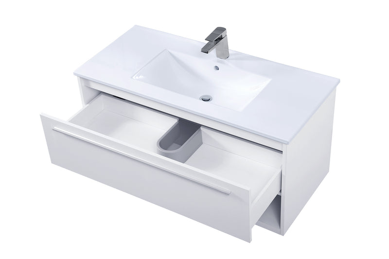 Elegant Lighting VF43040WH Single Bathroom Floating Vanity, White