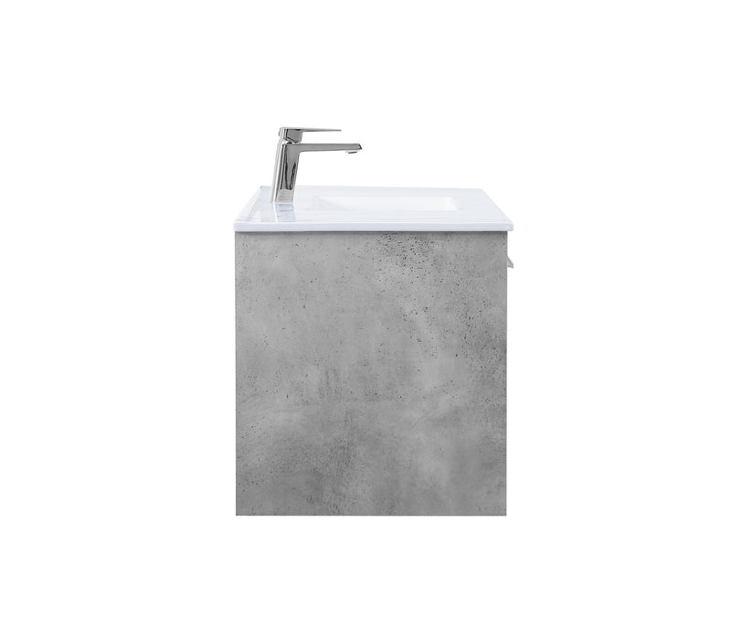 Elegant Lighting VF43048CG Single Bathroom Floating Vanity, Concrete Grey