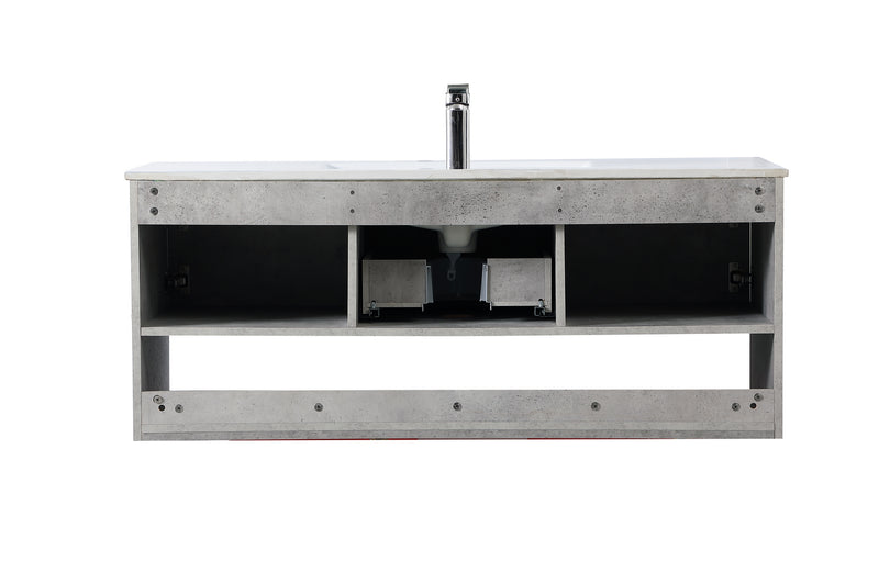 Elegant Lighting VF43048CG Single Bathroom Floating Vanity, Concrete Grey