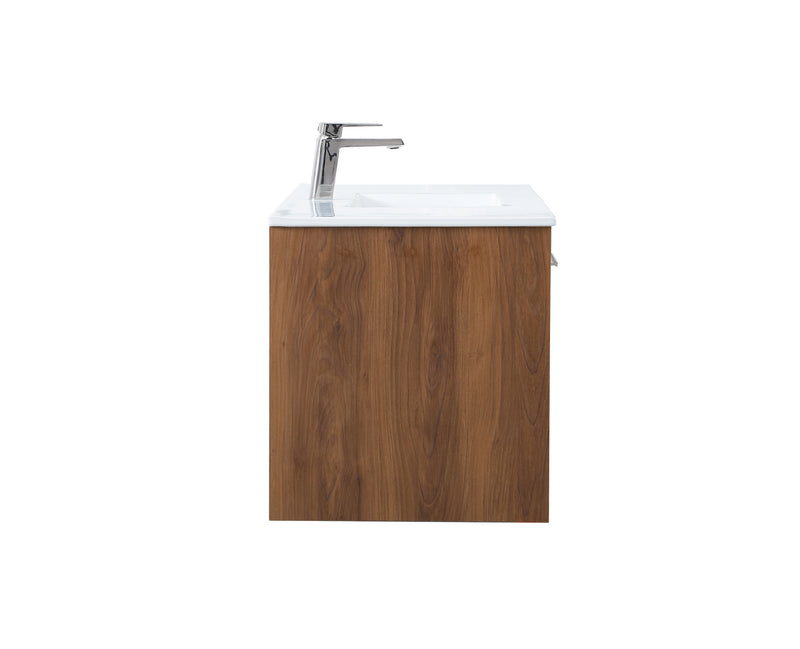 Elegant Lighting VF43048WB Single Bathroom Floating Vanity, Walnut Brown
