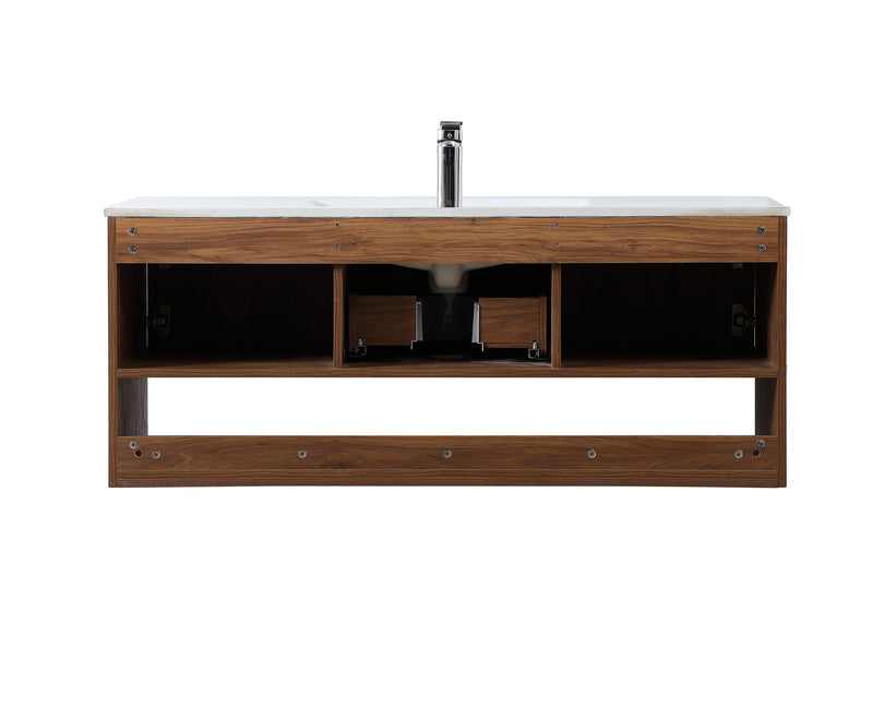 Elegant Lighting VF43048WB Single Bathroom Floating Vanity, Walnut Brown