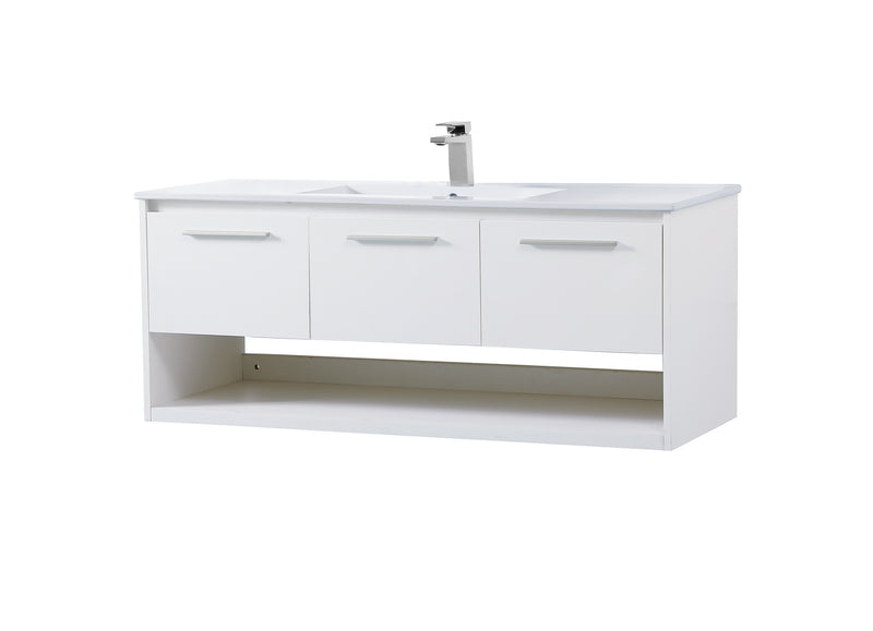 Elegant Lighting VF43048WH Single Bathroom Floating Vanity, White