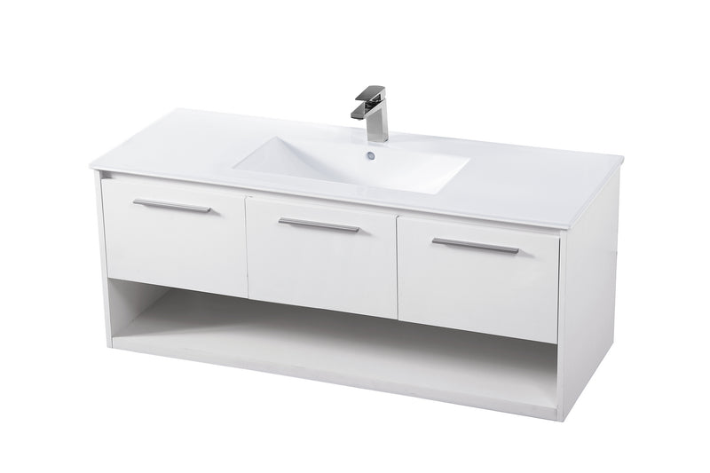 Elegant Lighting VF43048WH Single Bathroom Floating Vanity, White