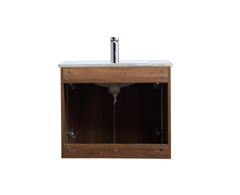 Elegant Lighting VF44024WB Single Bathroom Floating Vanity, Walnut Brown