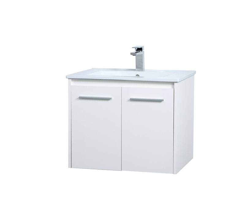 Elegant Lighting VF44024WH Single Bathroom Floating Vanity, White