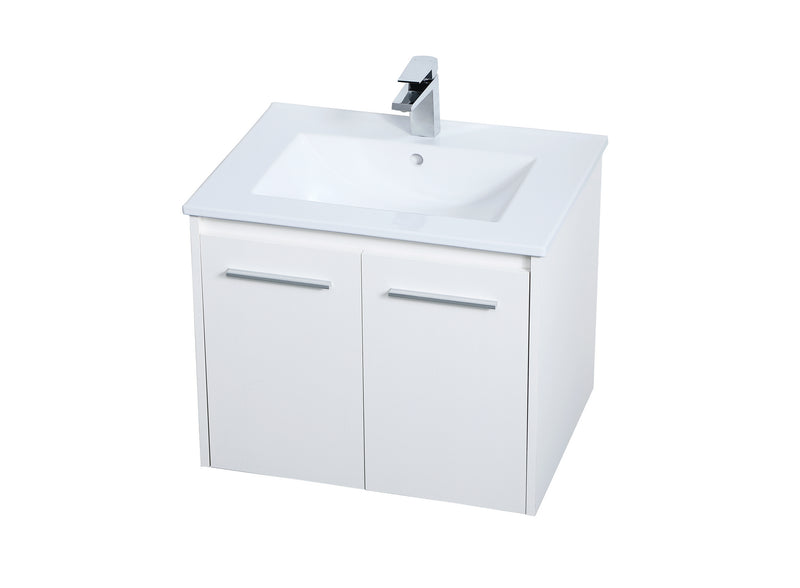 Elegant Lighting VF44024WH Single Bathroom Floating Vanity, White