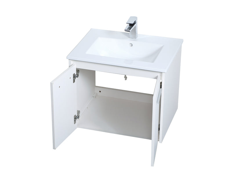 Elegant Lighting VF44024WH Single Bathroom Floating Vanity, White