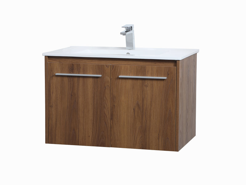 Elegant Lighting VF44030WB Single Bathroom Floating Vanity, Walnut Brown