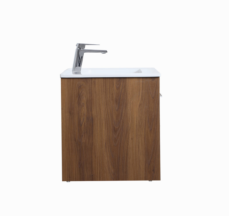 Elegant Lighting VF44030WB Single Bathroom Floating Vanity, Walnut Brown