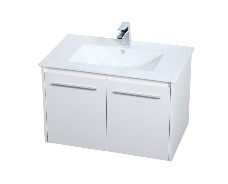 Elegant Lighting VF44030WH Single Bathroom Floating Vanity, White
