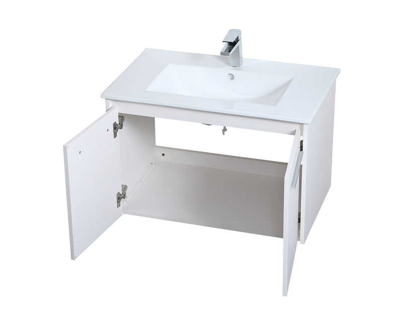 Elegant Lighting VF44030WH Single Bathroom Floating Vanity, White