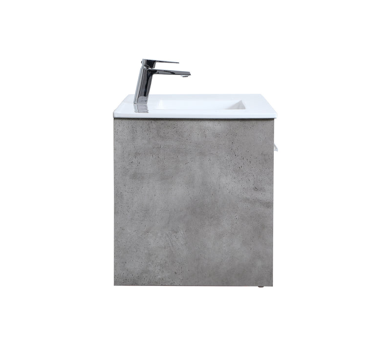 Elegant Lighting VF44036CG Single Bathroom Floating Vanity, Concrete Grey