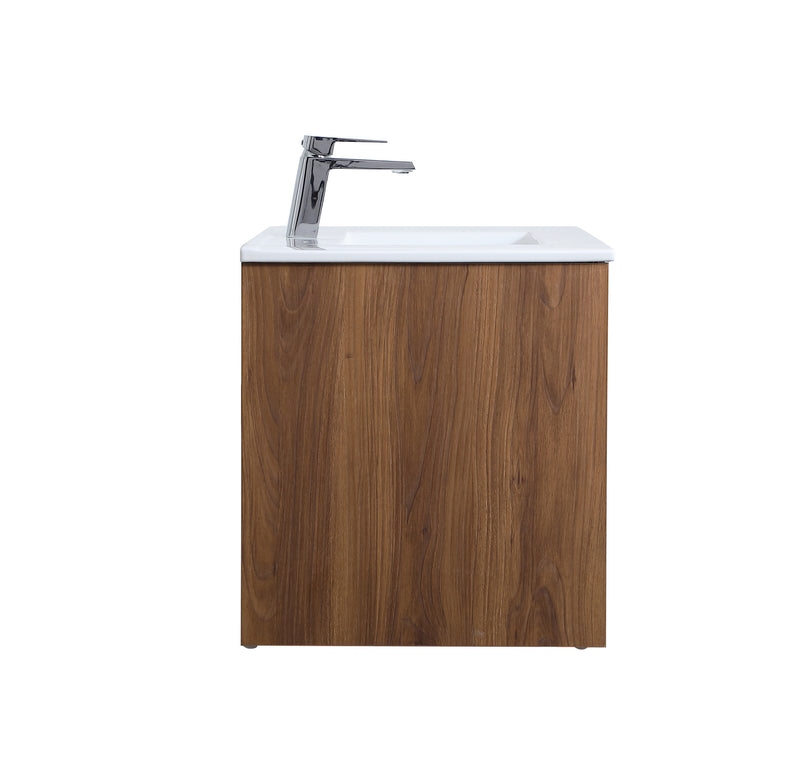 Elegant Lighting VF44036WB Single Bathroom Floating Vanity, Walnut Brown