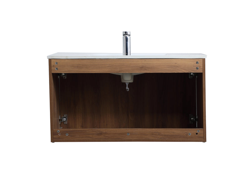 Elegant Lighting VF44036WB Single Bathroom Floating Vanity, Walnut Brown