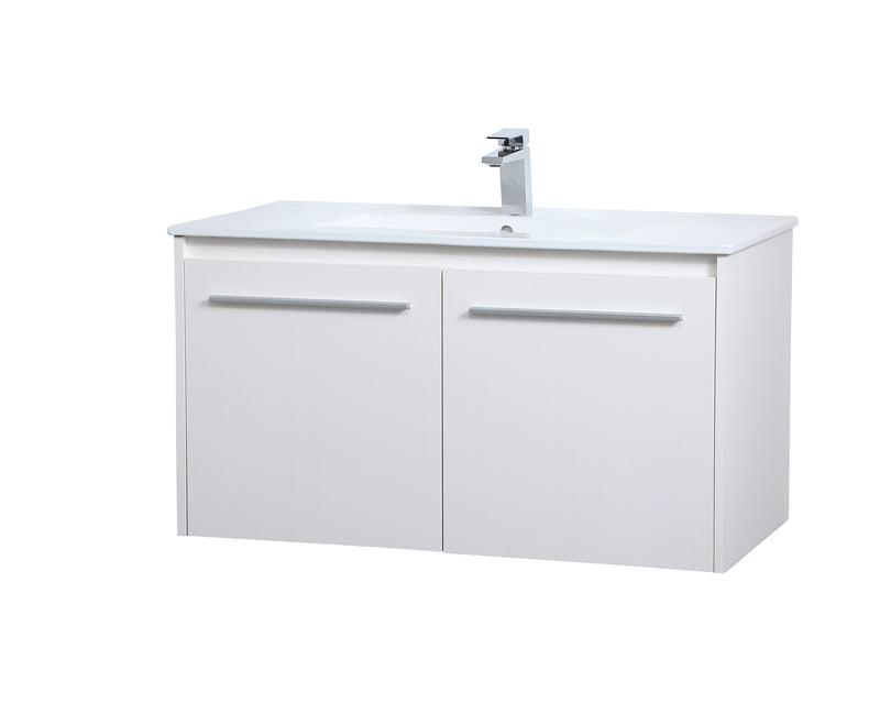 Elegant Lighting VF44036WH Single Bathroom Floating Vanity, White