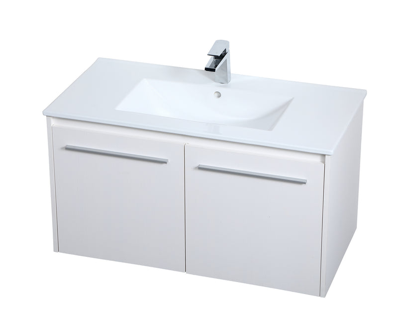 Elegant Lighting VF44036WH Single Bathroom Floating Vanity, White