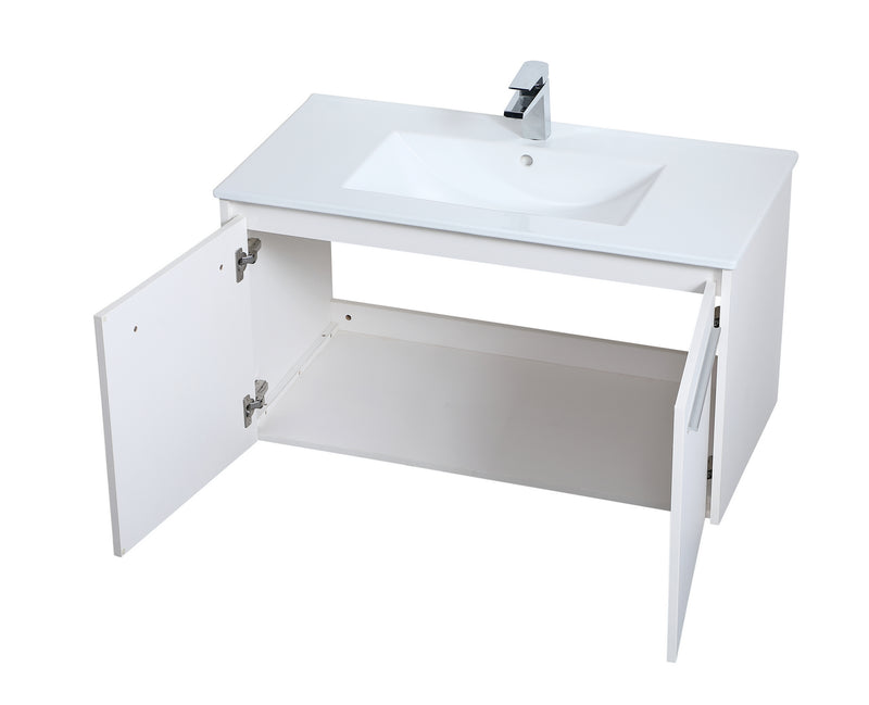 Elegant Lighting VF44036WH Single Bathroom Floating Vanity, White