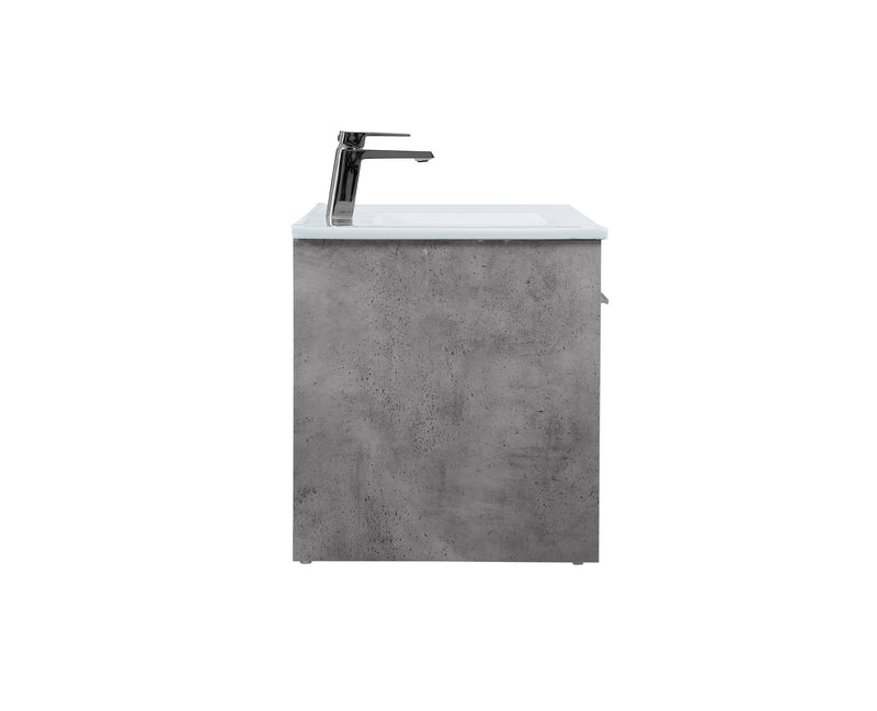 Elegant Lighting VF44040CG Single Bathroom Floating Vanity, Concrete Grey
