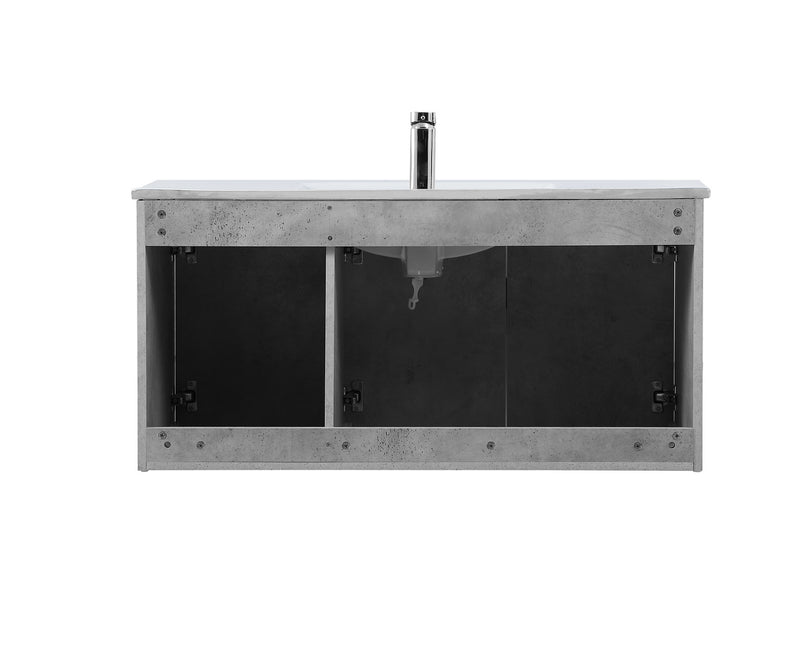 Elegant Lighting VF44040CG Single Bathroom Floating Vanity, Concrete Grey