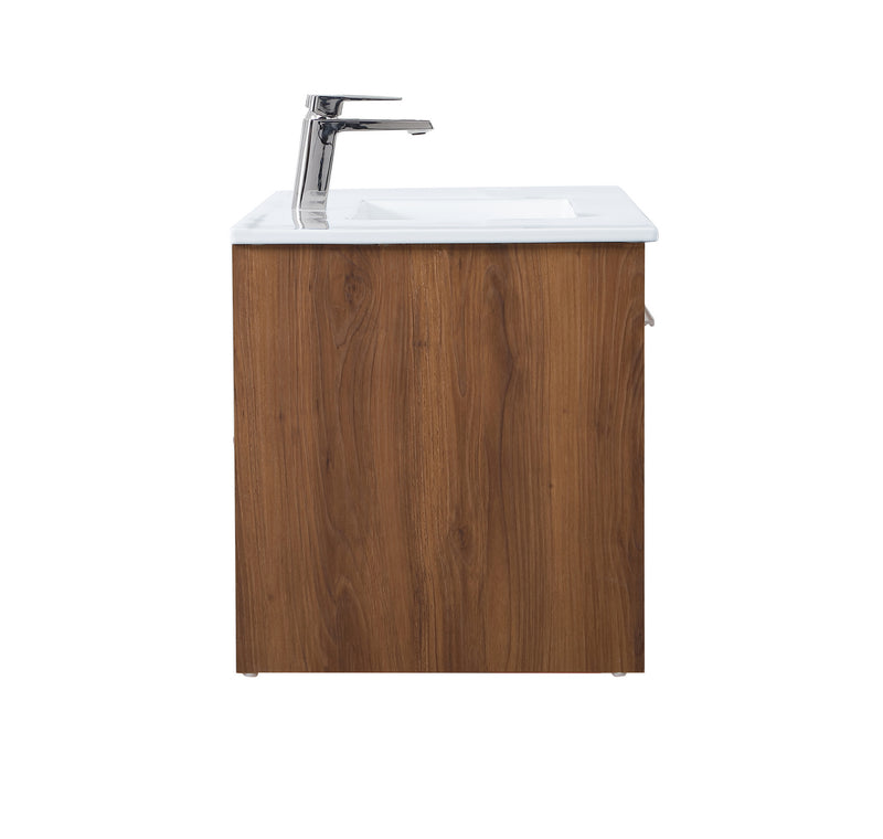 Elegant Lighting VF44040WB Single Bathroom Floating Vanity, Walnut Brown