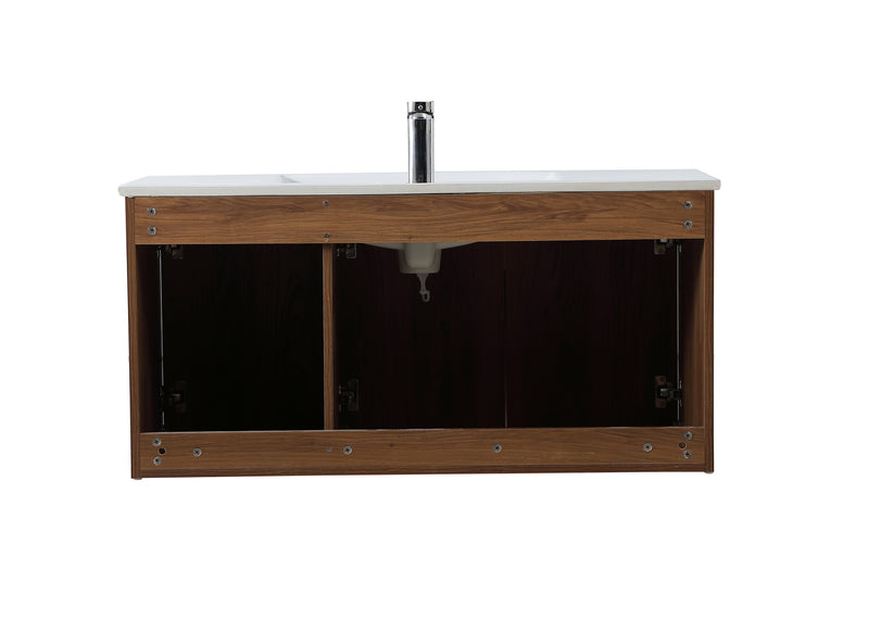 Elegant Lighting VF44040WB Single Bathroom Floating Vanity, Walnut Brown