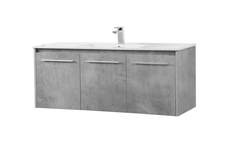 Elegant Lighting VF44048CG Single Bathroom Floating Vanity, Concrete Grey