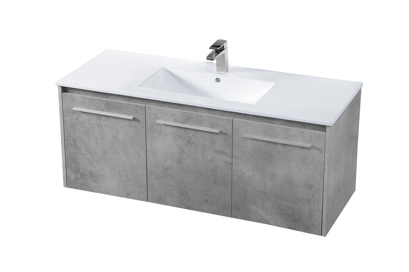 Elegant Lighting VF44048CG Single Bathroom Floating Vanity, Concrete Grey