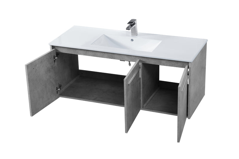 Elegant Lighting VF44048CG Single Bathroom Floating Vanity, Concrete Grey