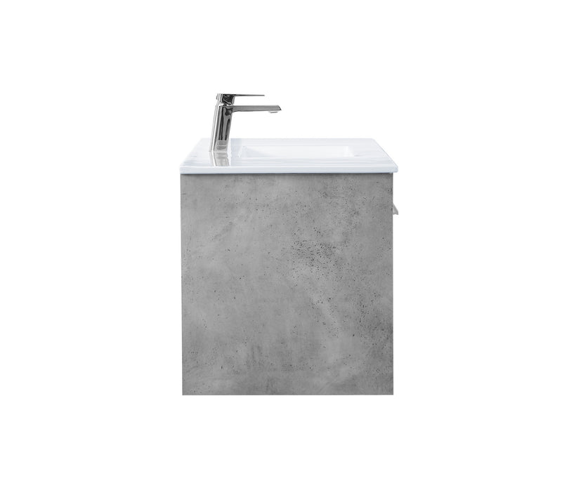 Elegant Lighting VF44048CG Single Bathroom Floating Vanity, Concrete Grey