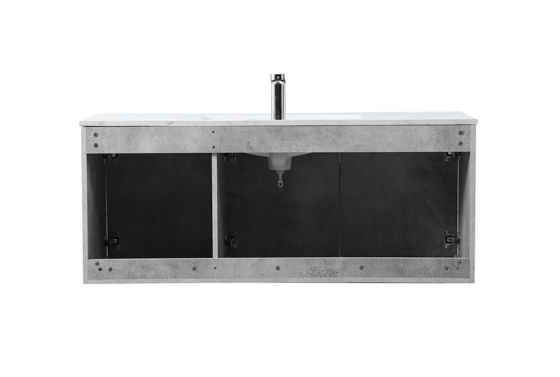 Elegant Lighting VF44048CG Single Bathroom Floating Vanity, Concrete Grey