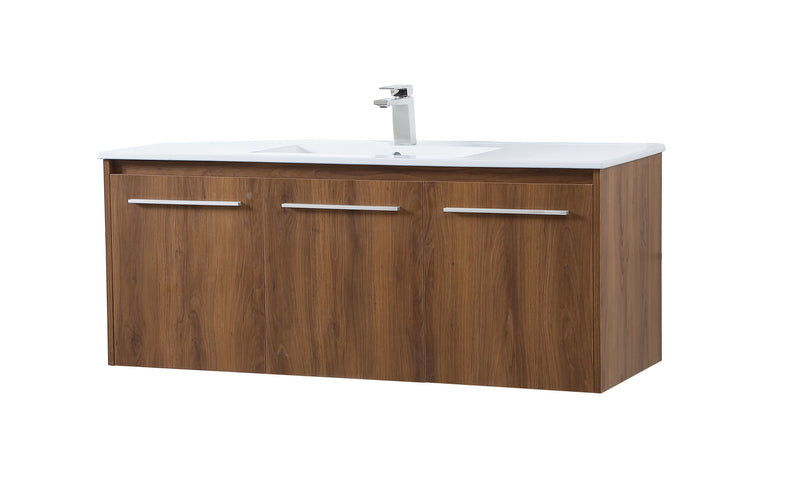 Elegant Lighting VF44048WB Single Bathroom Floating Vanity, Walnut Brown