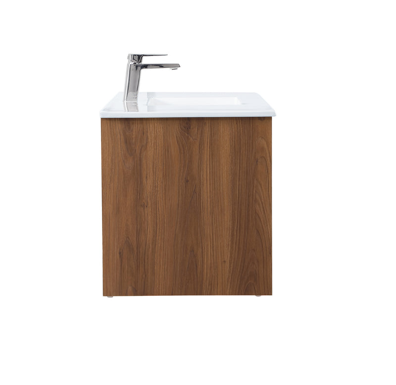 Elegant Lighting VF44048WB Single Bathroom Floating Vanity, Walnut Brown
