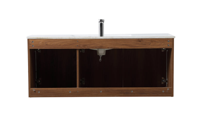 Elegant Lighting VF44048WB Single Bathroom Floating Vanity, Walnut Brown