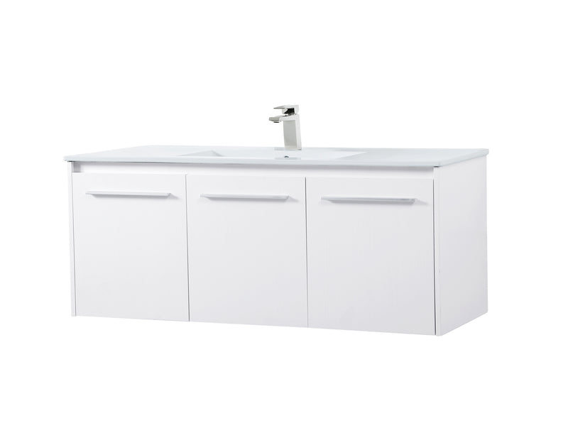 Elegant Lighting VF44048WH Single Bathroom Floating Vanity, White
