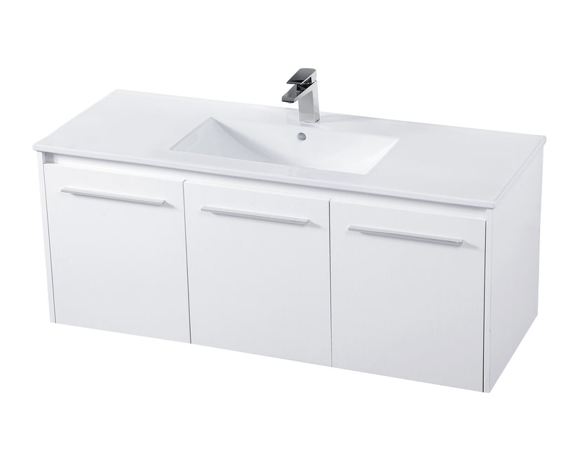 Elegant Lighting VF44048WH Single Bathroom Floating Vanity, White