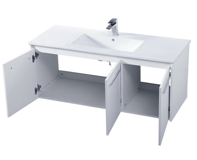 Elegant Lighting VF44048WH Single Bathroom Floating Vanity, White
