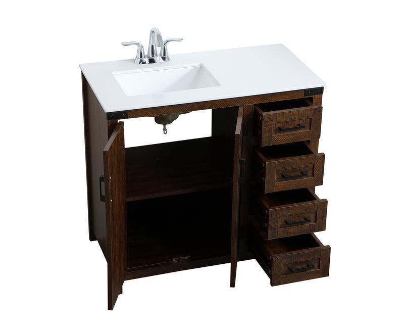 Elegant Lighting VF90236EX Single Bathroom Vanity, Expresso