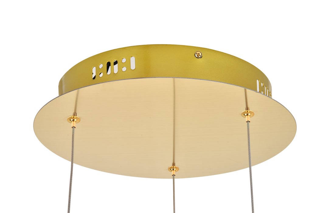 Elegant Lighting 3500D3RG LED Pendant, Gold