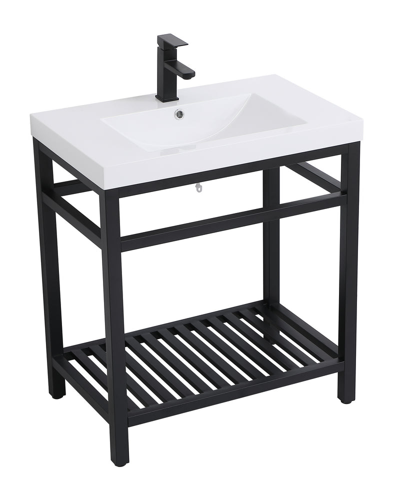 Elegant Lighting VF14030BK Single Bathroom Vanity, black