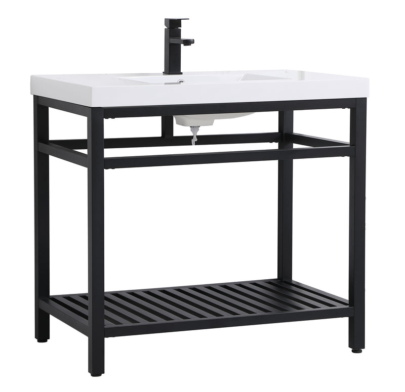 Elegant Lighting VF14036BK Single Bathroom Vanity, black