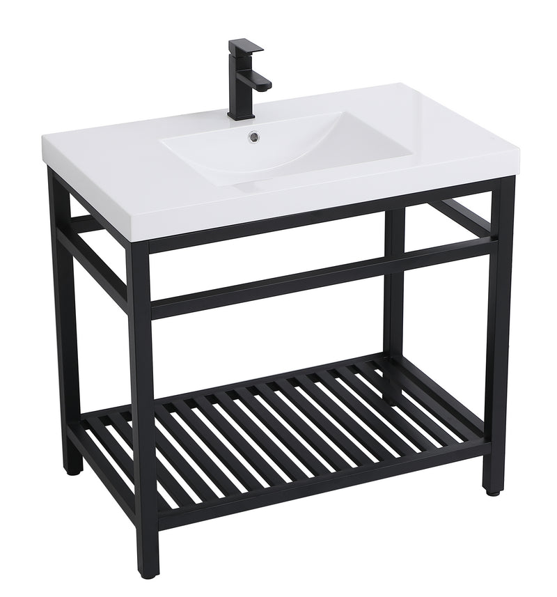 Elegant Lighting VF14036BK Single Bathroom Vanity, black